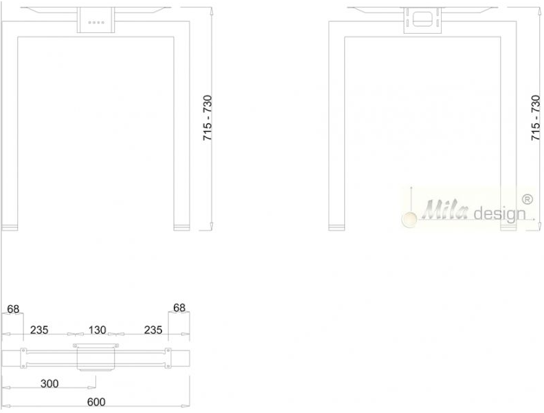 Technický obrázek Stolní podnož Quantum Q7306