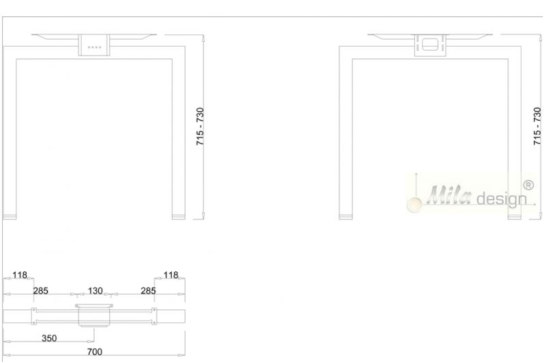 Technický obrázek Stolní podnož Quantum Q7307