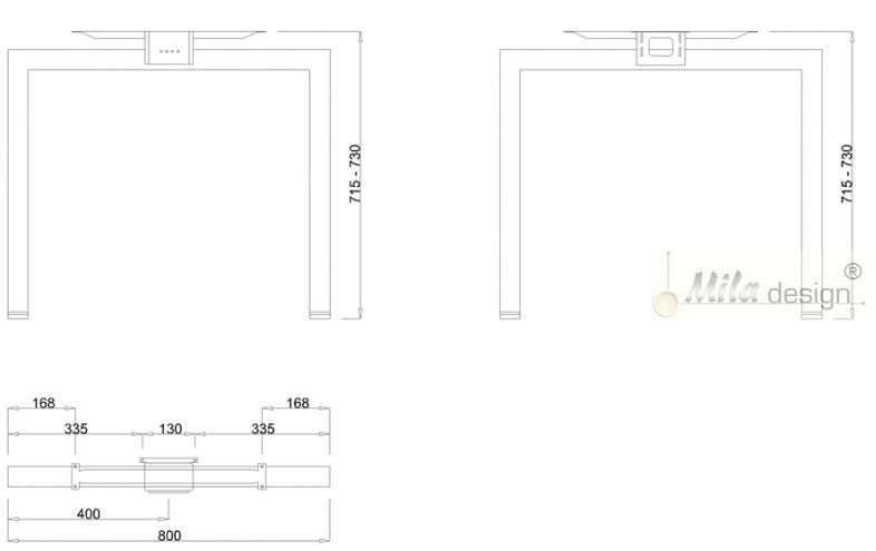 Technický obrázek Stolní podnož Quantum Q7308