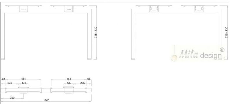 Technický obrázek Stolní podnož Quantum Q7312
