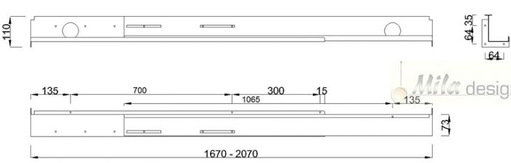 Technický obrázek Kabelový kanál s regulací ST201KR 18-22