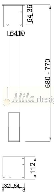 Technický obrázek Rohová noha pro kabelový kanál ST201GK/90°