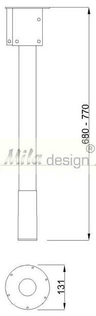 Technický obrázek Rohová noha pro kabelový kanál ST201GK/120°