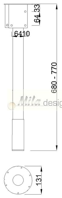 Technický obrázek Rohová noha pro kabelový kanál ST201GK/135°