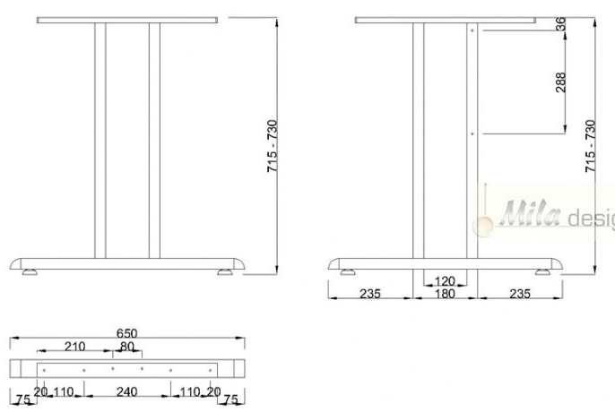 Technický obrázek Stolní podnož ST202E