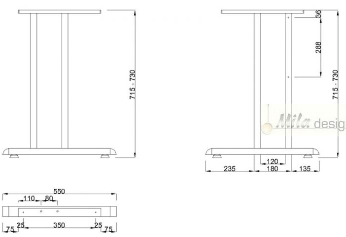 Technický obrázek Stolní podnož ST203E