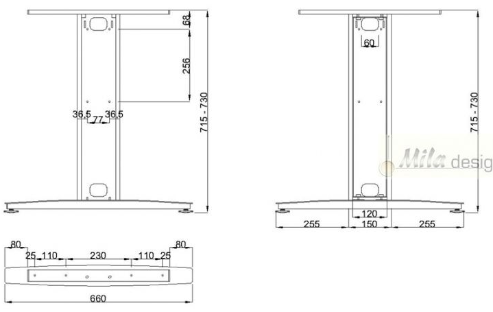 Technický obrázek Stolní podnož ST224