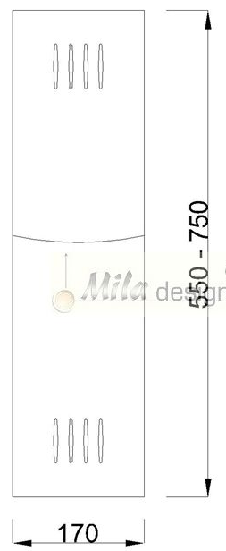 Technický obrázek Výplň podnože ST221/3R, výškově nastavitelná