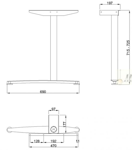 Technický obrázek Stolní podnož Linear LN3301