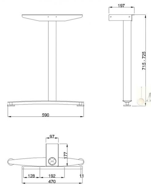 technický obrázek Stolní podnož Linear LN3303