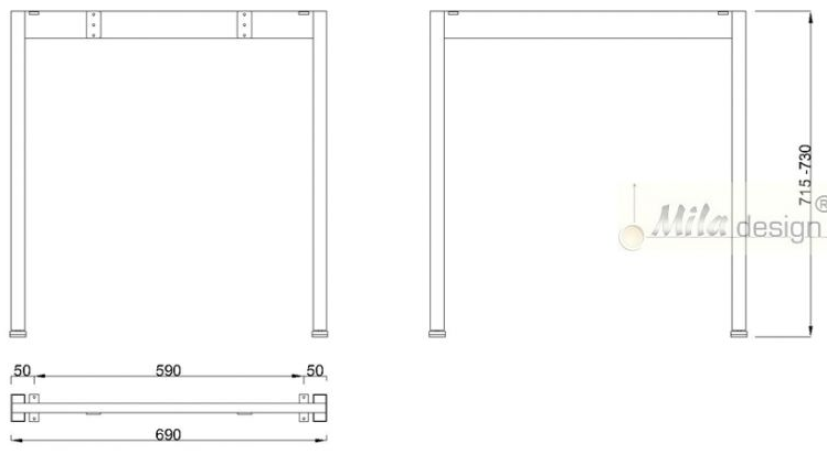 Technický obrázek Stolní podnož Mobilar M6307