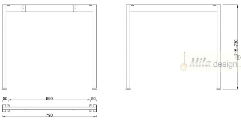 Technický obrázek Stolní podnož Mobilar M6308