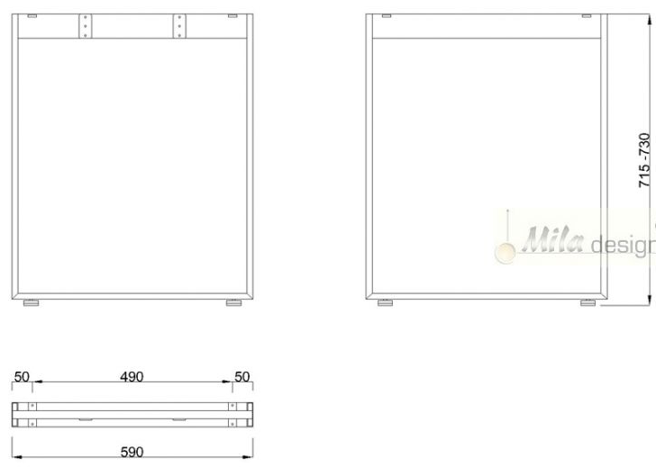 Technický obrázek Stolní podnož Mobilar M6206-Z