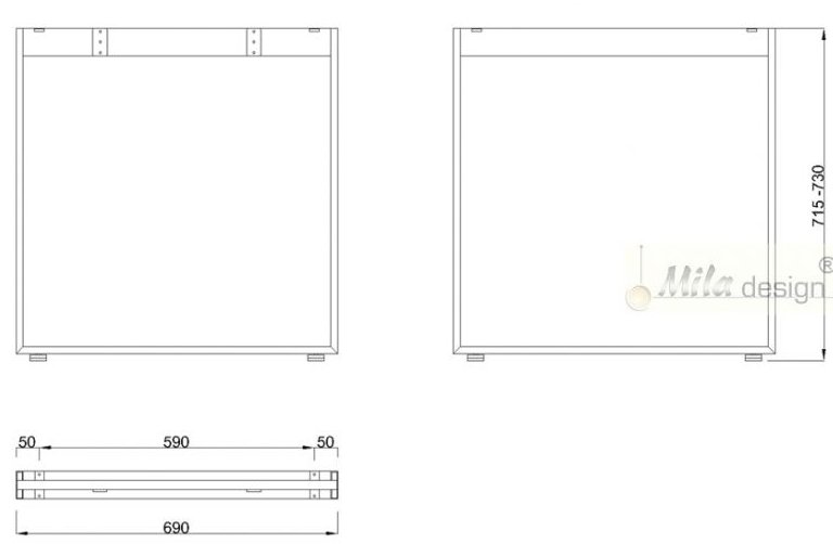 Technický obrázek Stolní podnož Mobilar M6207-Z