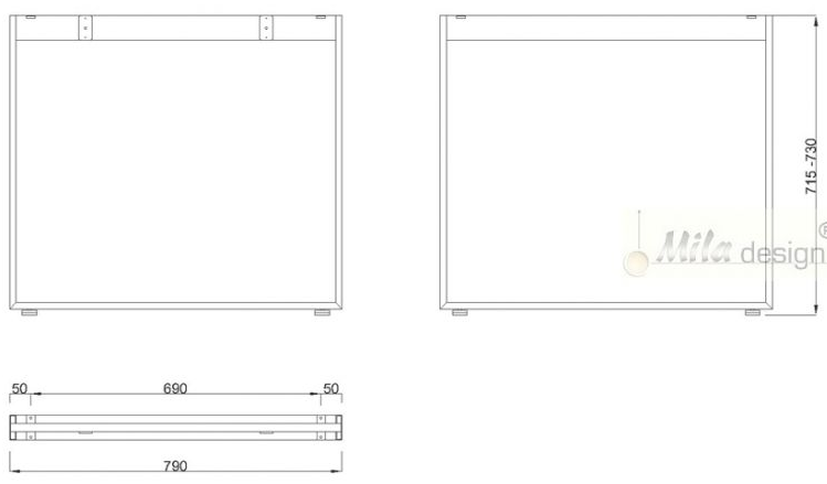 Technický obrázek Stolní podnož Mobilar M612-Z