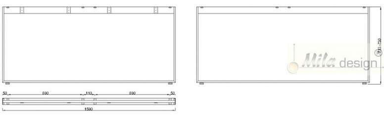 Technický obrázek Stolní podnož Mobilar M6216-Z