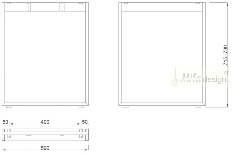 Technický obrázek Stolní podnož Mobilar M8206-Z