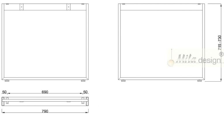 Technický obrázek Stolní podnož Mobilar M8208-Z