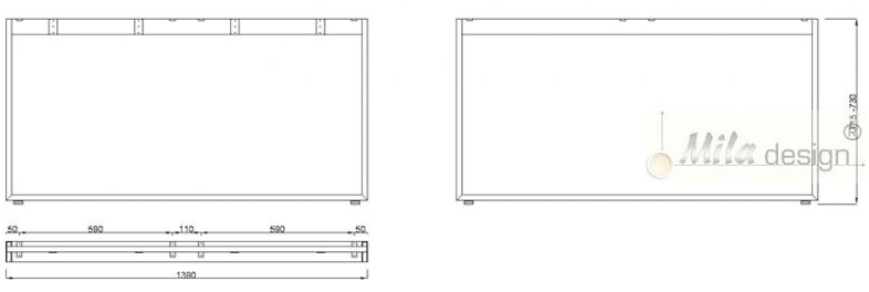Technický obrázek Stolní podnož Mobilar M8214-Z