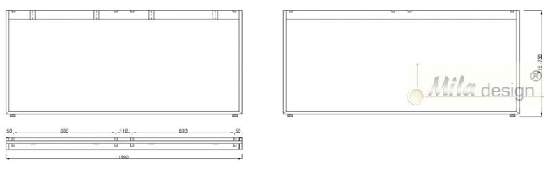 Technický obrázek Stolní podnož Mobilar M8218-Z