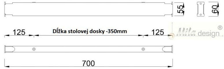 Technický obrázek Spojovací tyč pro MOBILAR a MOBI-Q, stříbrná