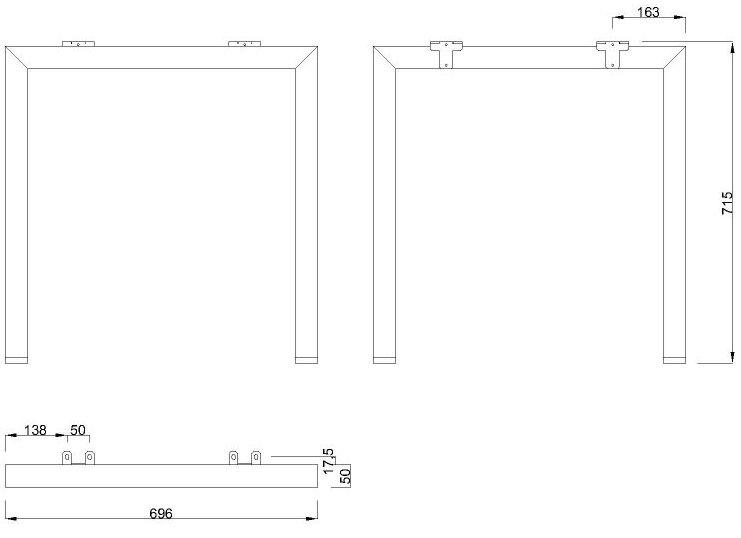 Technický obrázek Stolní podnož MOBI-Q 7306