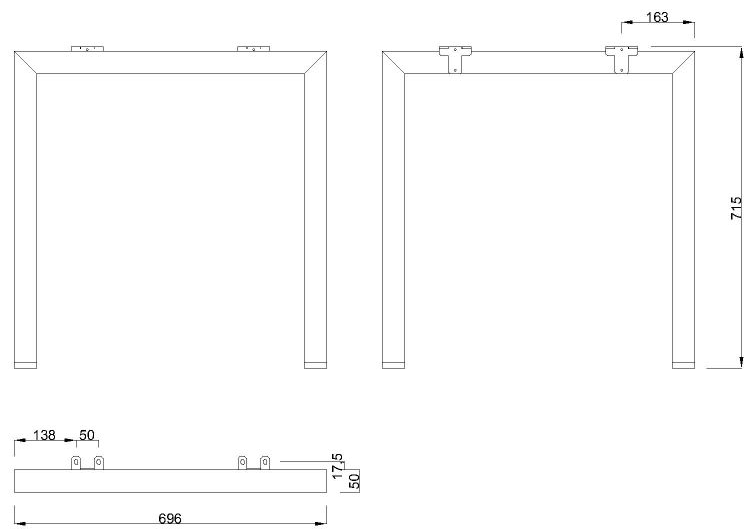 Technický obrázek Stolní podnož MOBI-Q 7307