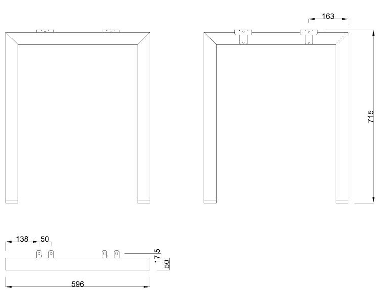 Technický obrázek Stolní podnož MOBI-Q 7308