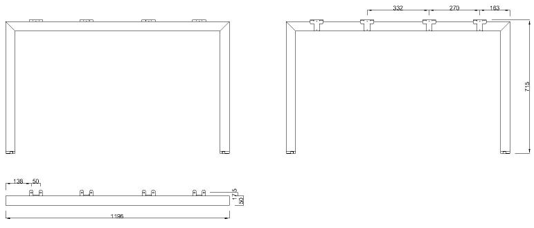 Technický obrázek Stolní podnož MOBI-Q 7312