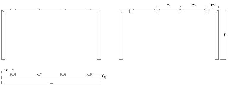 Technický obrázek Stolní podnož MOBI-Q 7314