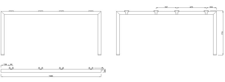 Technický obrázek Stolní podnož MOBI-Q 7316