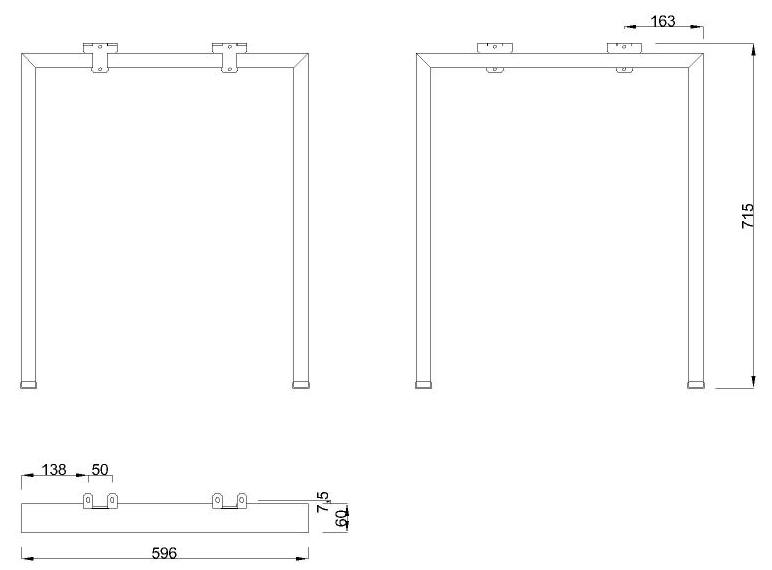 Technický obrázek Stolní podnož MOBI-Q 7607