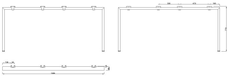 Technický obrázek Stolní podnož MOBI-Q 7616