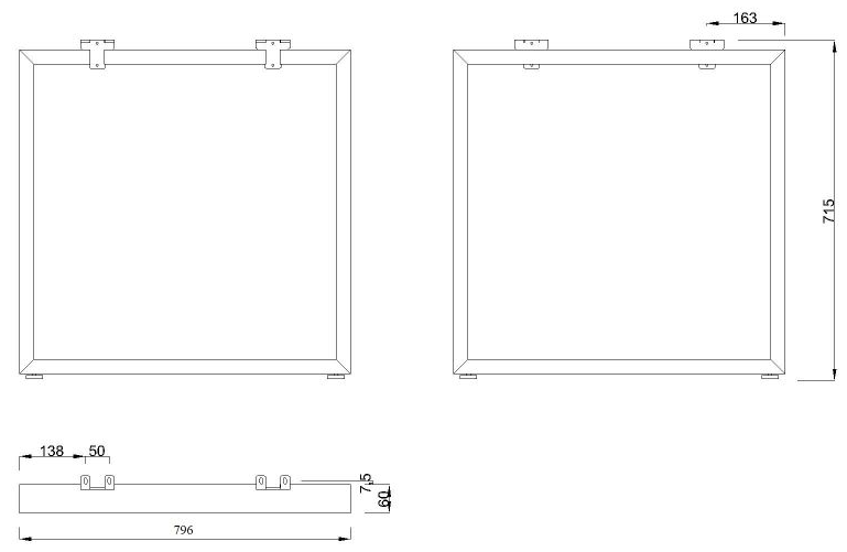 Technický obrázek Stolní podnož MOBI-Q 7908