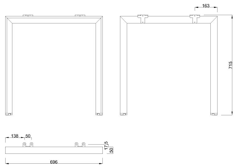 Technický obrázek Stolní podnož MOBI-Q 5507