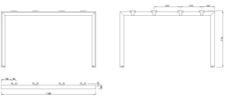 Technický obrázek Stolní podnož MOBI-Q 5512