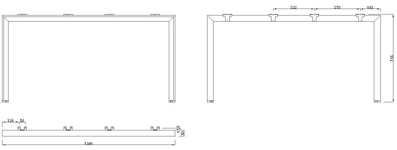 Technický obrázek Stolní podnož MOBI-Q 5514