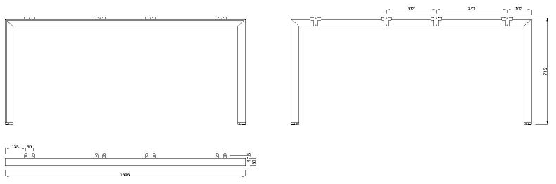 Technický obrázek Stolní podnož MOBI-Q 5516