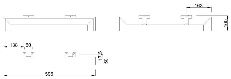 Technický obrázek nízká Stolní podnož MOBI-Q 5506-K