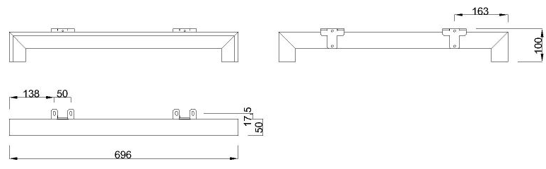 Technický obrázek nízká Stolní podnož MOBI-Q 5507-K