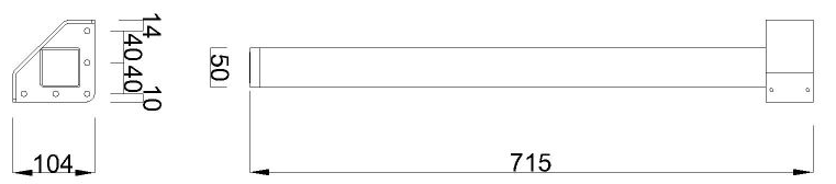 Technický obrázek Rohová noha MOBI-Q 7301-N