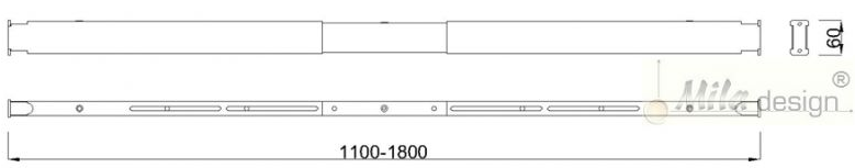 Technický obrázek Spojovací tyč s regulací MBR16-22