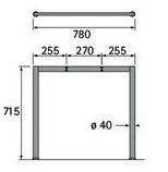 Technický obrázek Change - stolní podnož se 2 kulatýma nohama