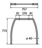 Technický obrázek Change - Stolní podnož se 2 obloukovýma nohama