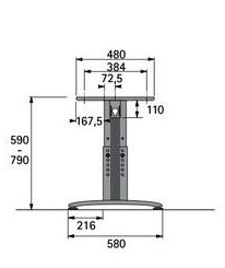 Technický obrázek Change Basic - Spojovací noha T, s výškovým nastavením