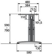Technický obrázek Change Basic - Spojovací noha C, s výškovým nastavením