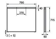Technický obrázek Change - stolní podnož se 2 hranatýma nohama