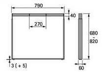 Technický obrázek Change - stolní podnož se 2 hranatýma nohama, výškově stavitel