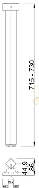 Technický obrázek Stolová noha ST542