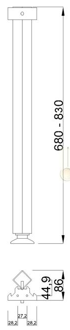 Technický obrázek Stolová noha ST544